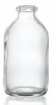 80 ml Aerosolflacon, helder, type 3 geblazen glas